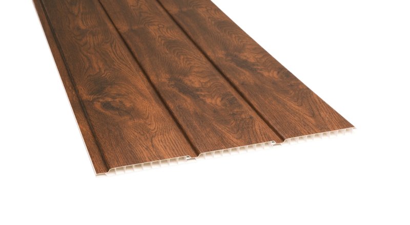 Plastová palubka s okenní fólií - ořech